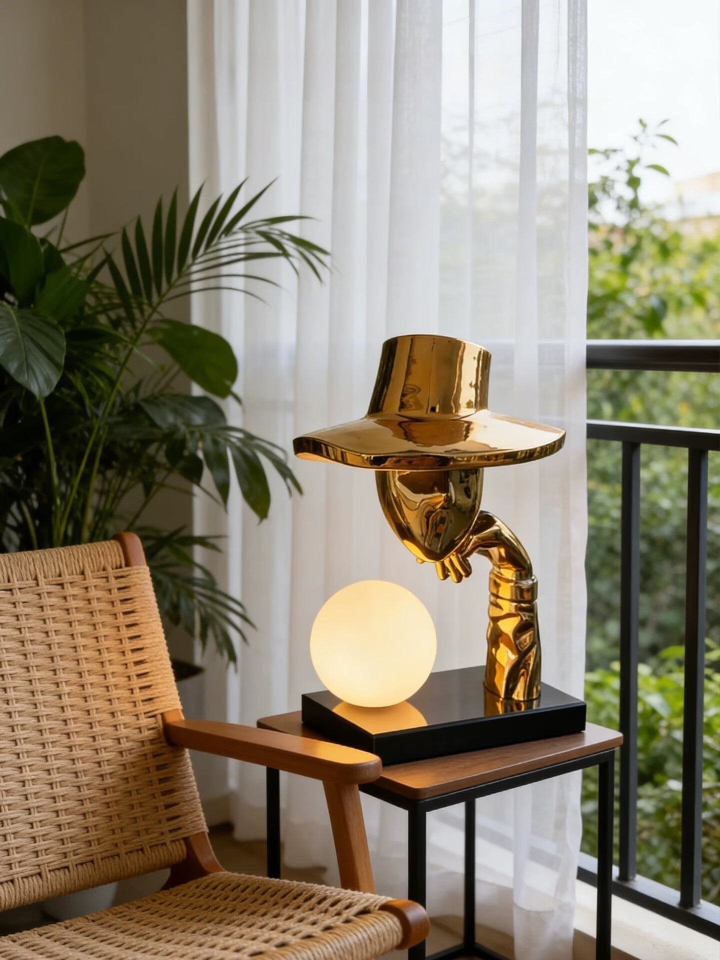 Creative gentleman hat character shaped desk lamp