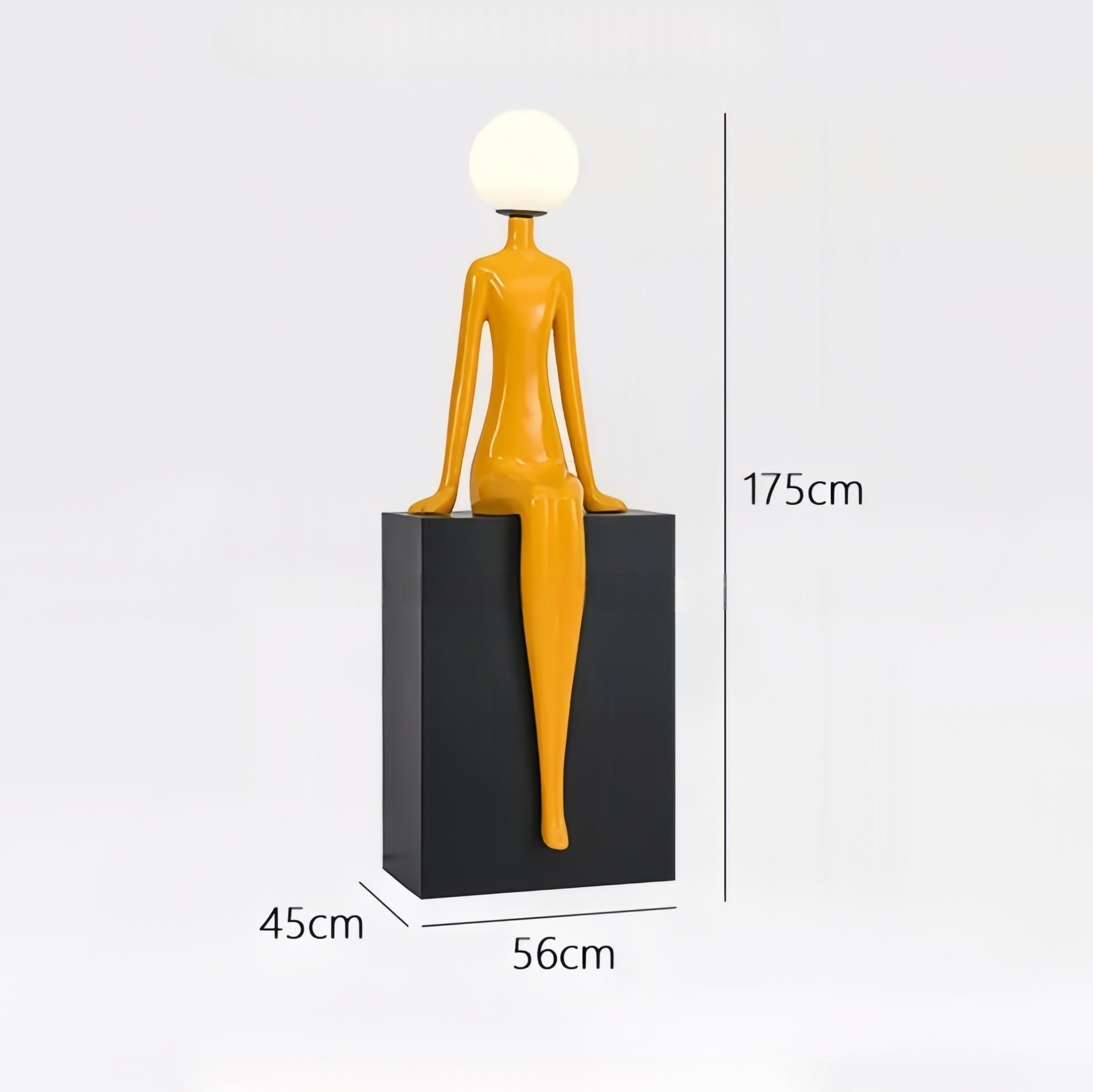 Sitting posture statue floor lamp