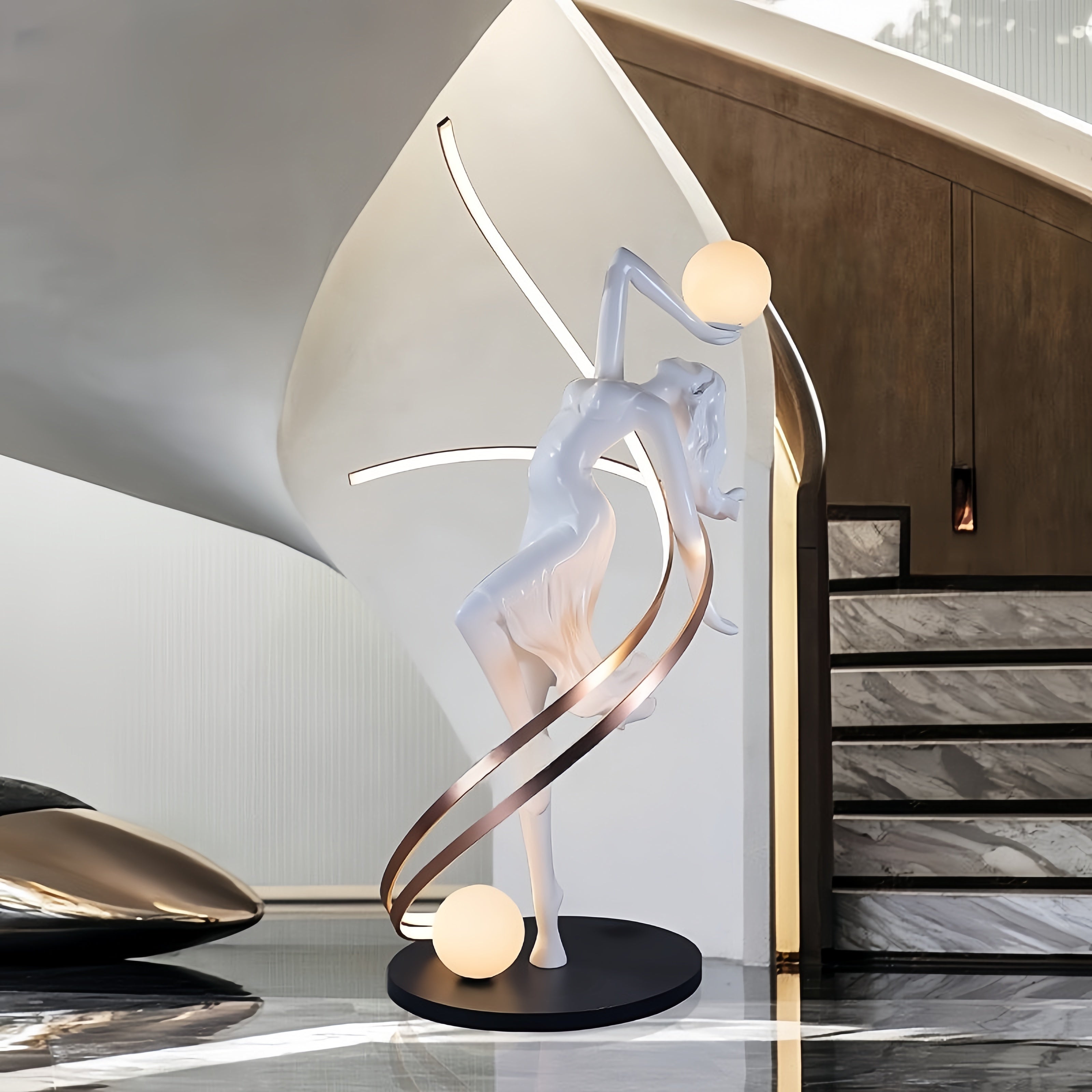 Dance Goddess Art Sculpture Shaped Floor Lamp