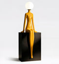 Sitting posture statue floor lamp