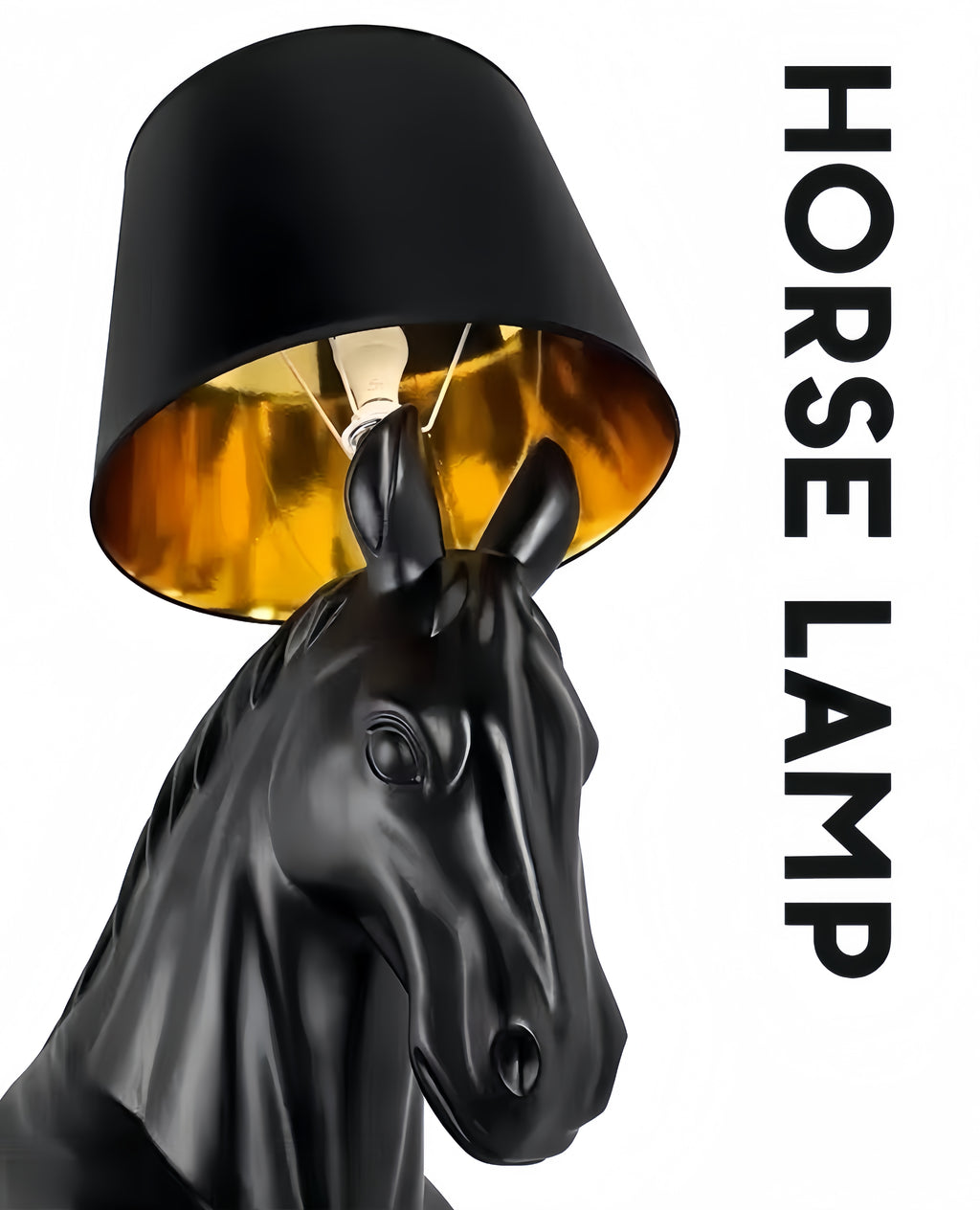 Light luxury horse head sculpture floor lamp