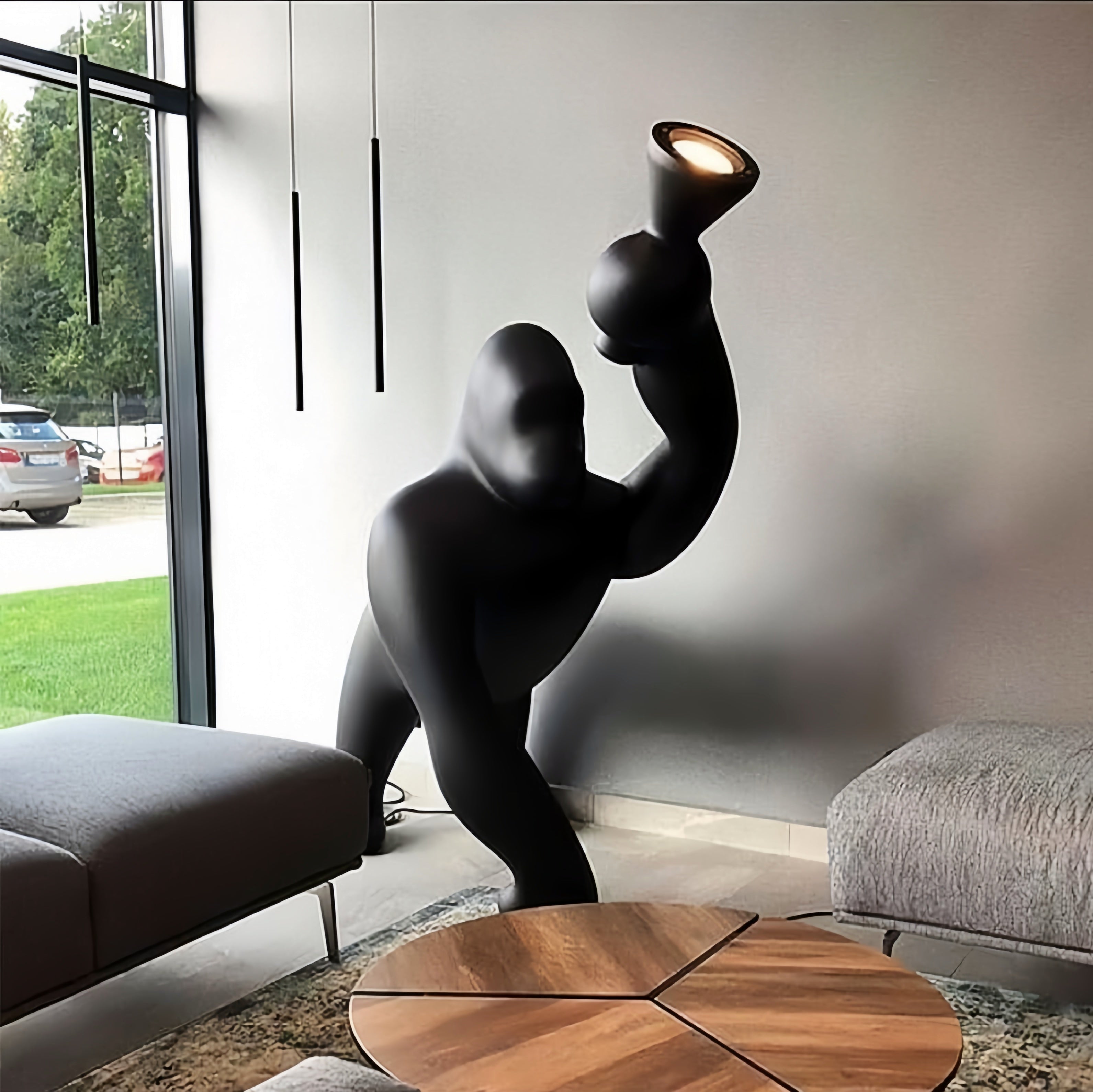 Chimpanzee Sculpture Floor Lamp
