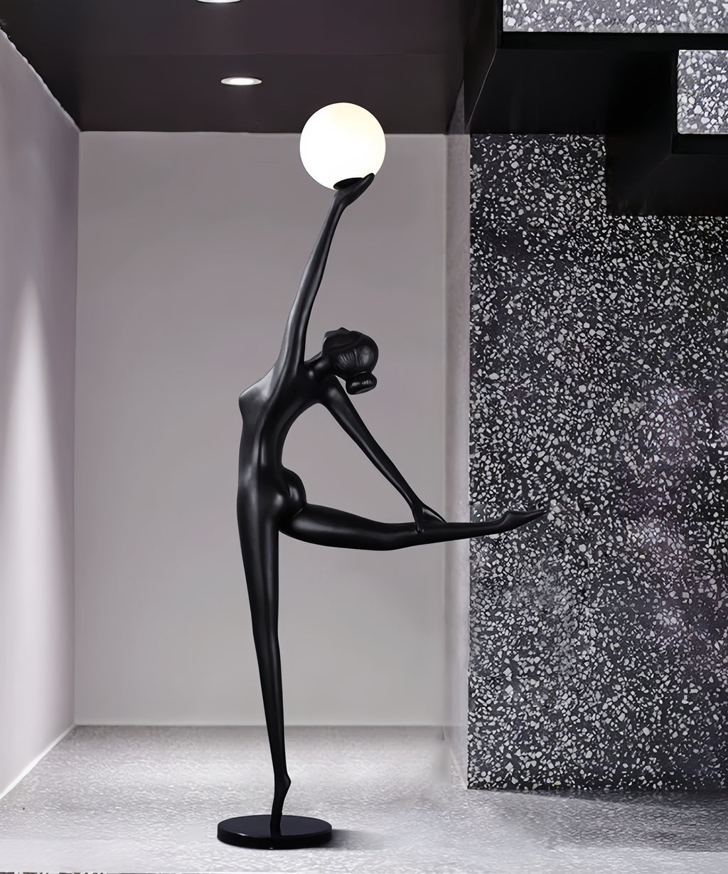 Gymnastics Girl Sculpture Floor Lamp