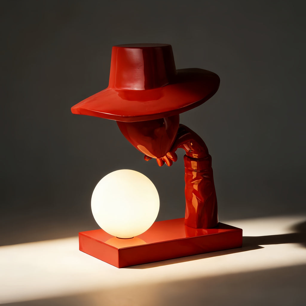 Creative gentleman hat character shaped desk lamp