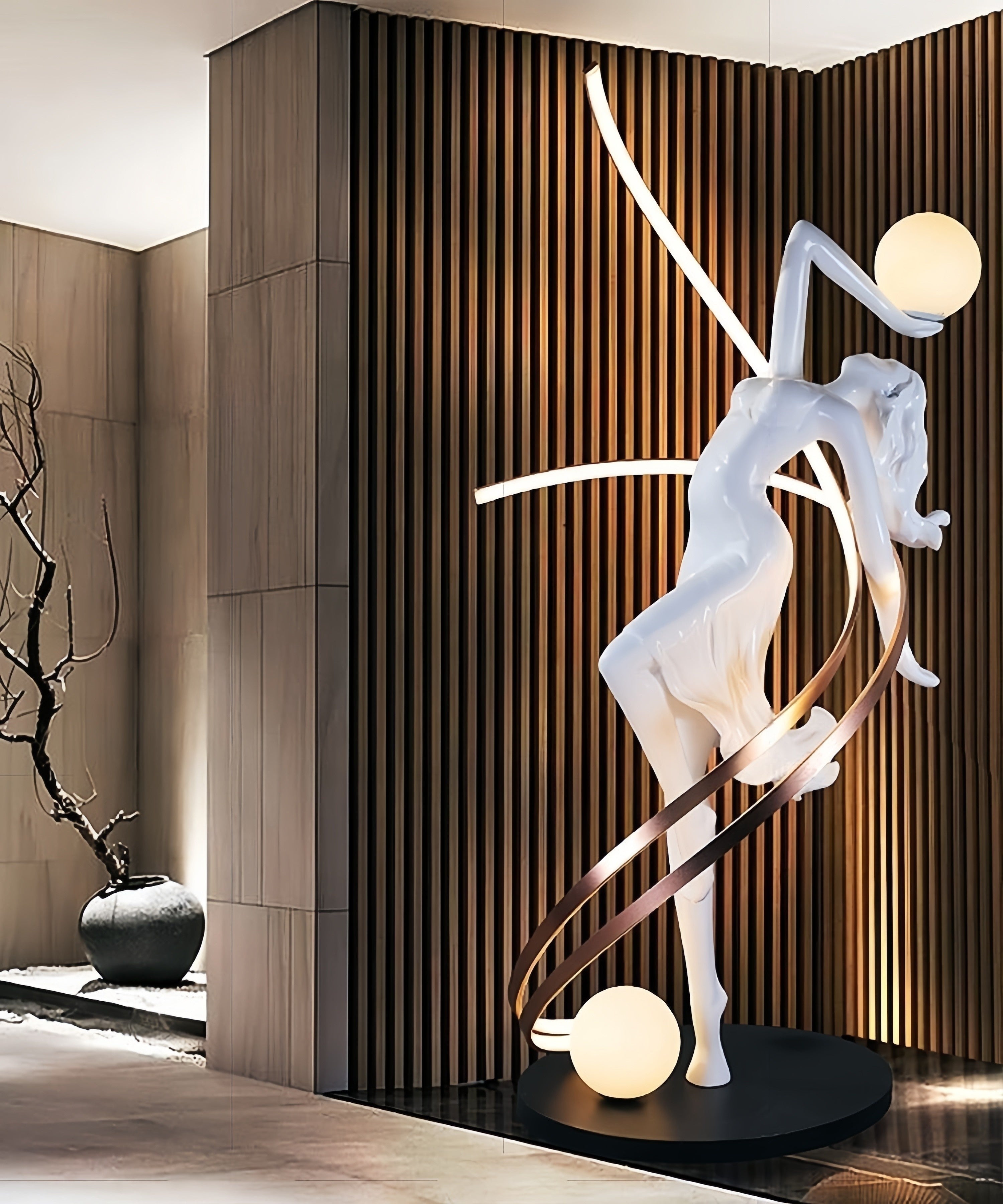 Dance Goddess Art Sculpture Shaped Floor Lamp