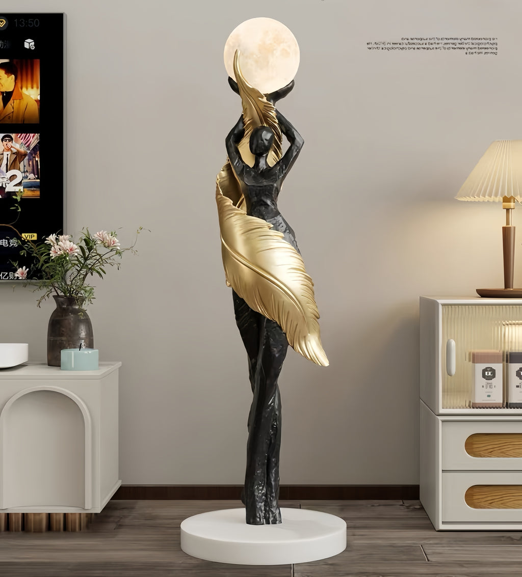 Wing Angel Sculpture Novelty Floor Lamp Hugger Ball