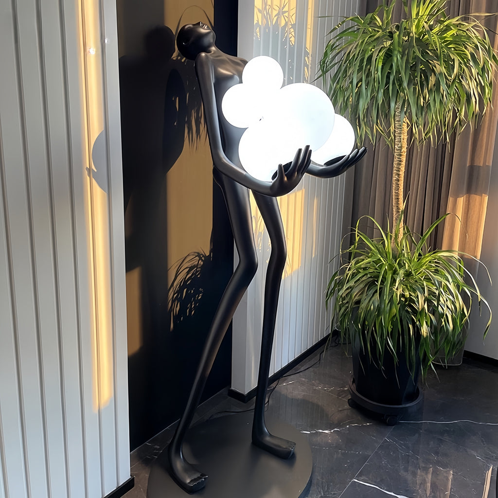 71''Modern Human Art Sculpture Shaped Novelty Floor Lamp Hugger Ball