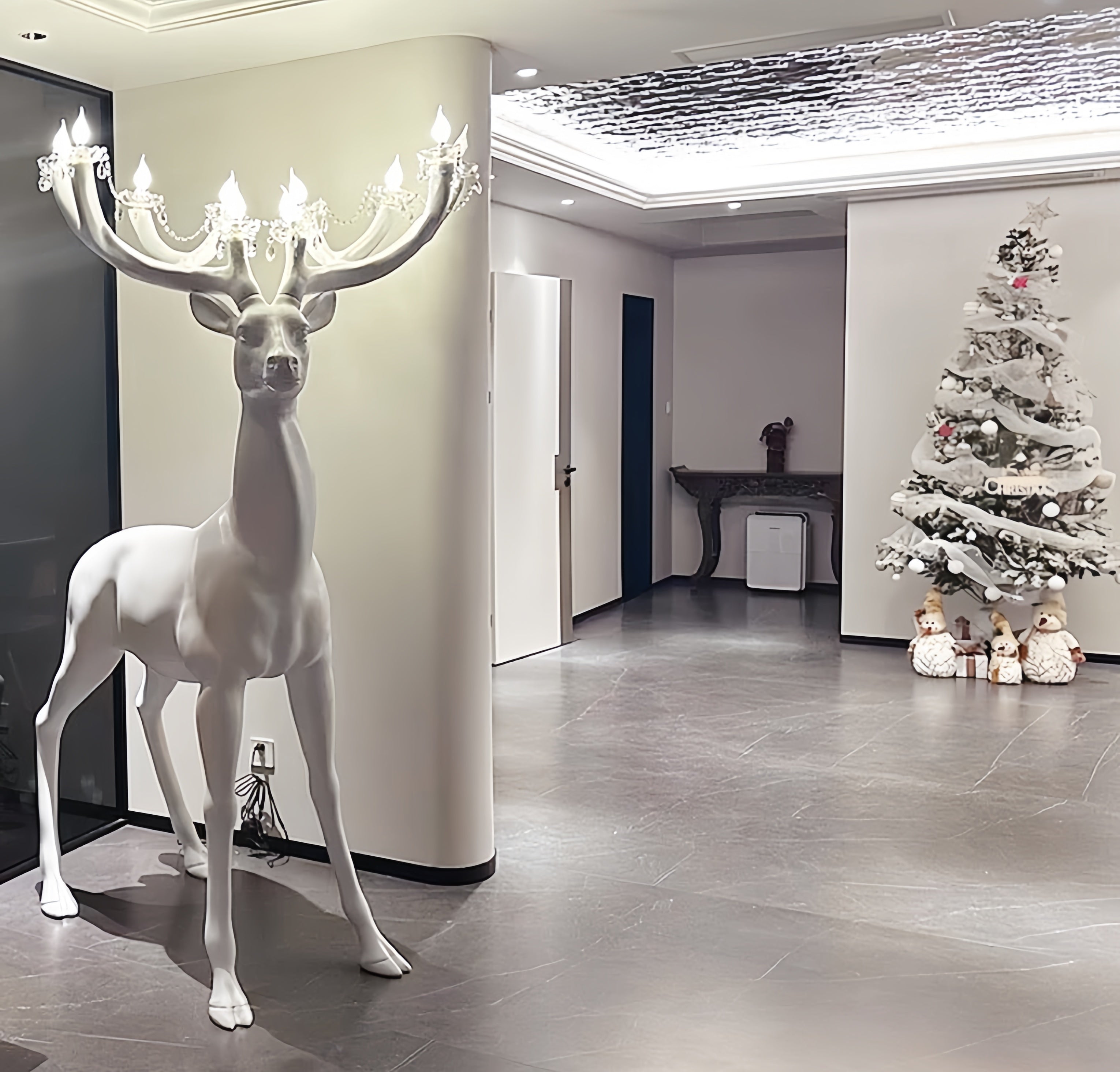 White Deer Sculpture Indoor/outdoor Novelty Lamp