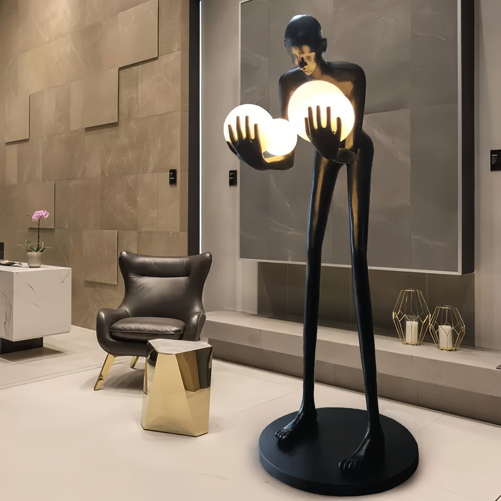 71''Modern Human Art Sculpture Shaped Novelty Floor Lamp Hugger Ball