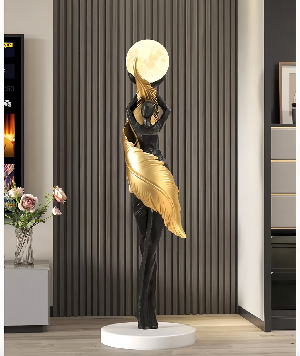 Wing Angel Sculpture Novelty Floor Lamp Hugger Ball