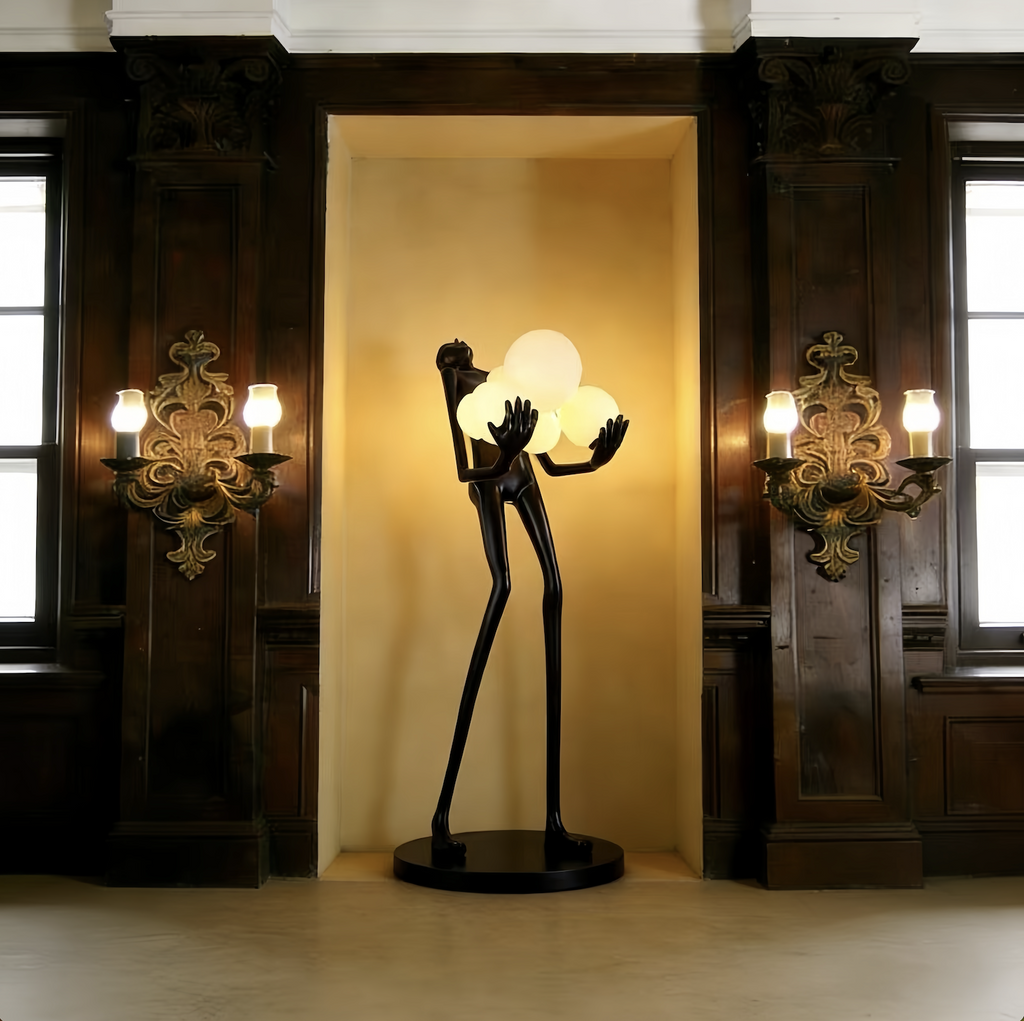 71''Modern Human Art Sculpture Shaped Novelty Floor Lamp Hugger Ball