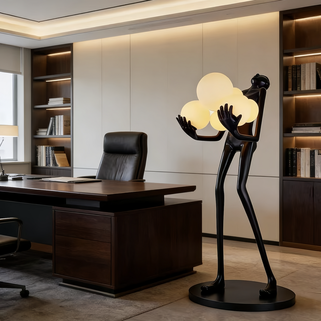 71''Modern Human Art Sculpture Shaped Novelty Floor Lamp Hugger Ball