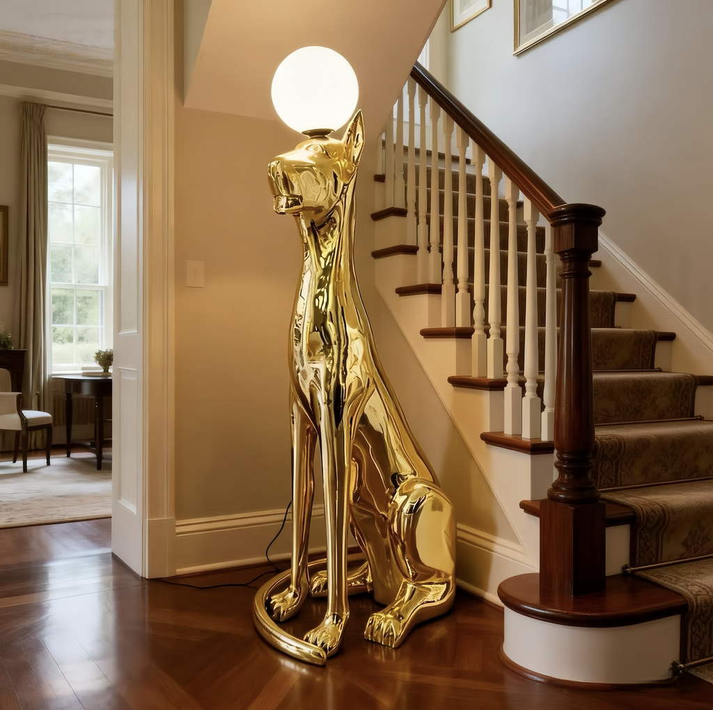 54'' Panther Sculpture Novelty Floor Lamp