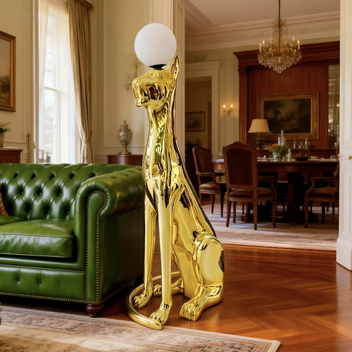 54'' Panther Sculpture Novelty Floor Lamp