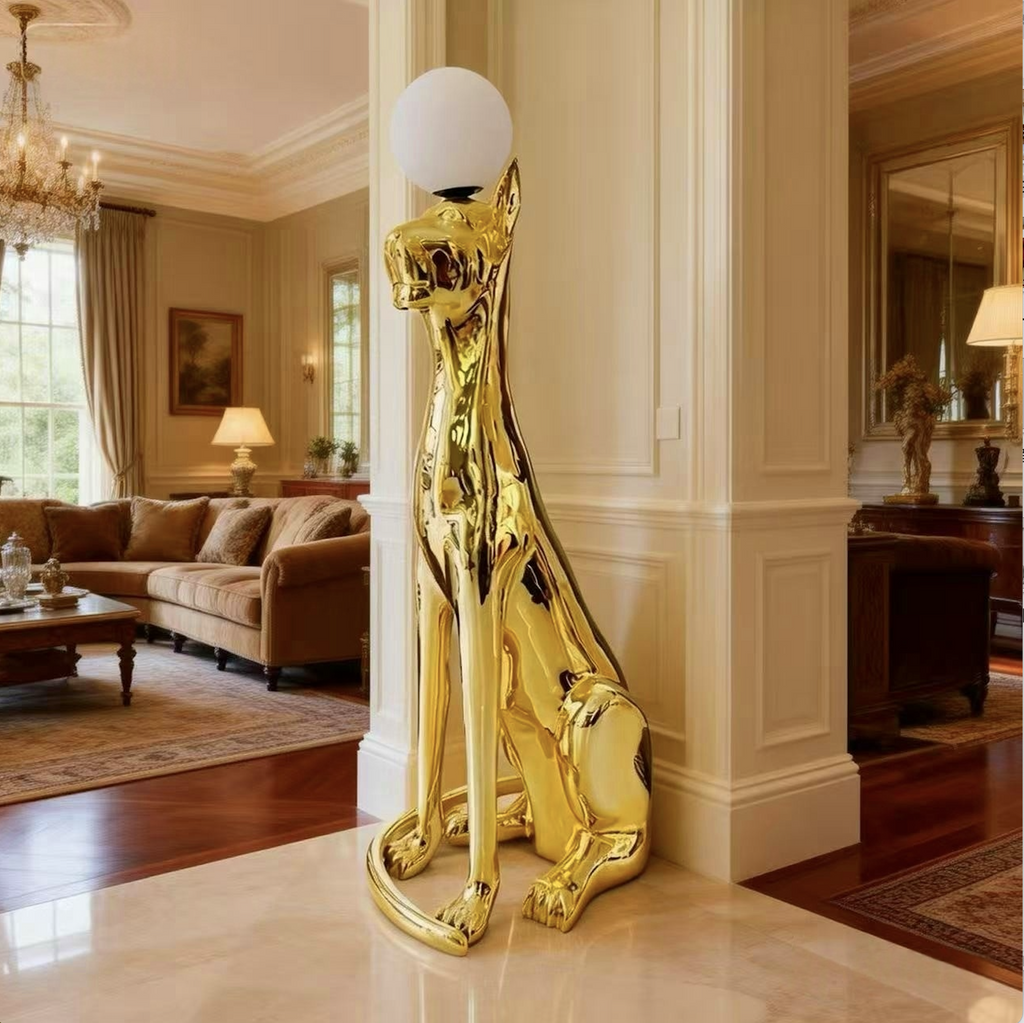 54'' Panther Sculpture Novelty Floor Lamp