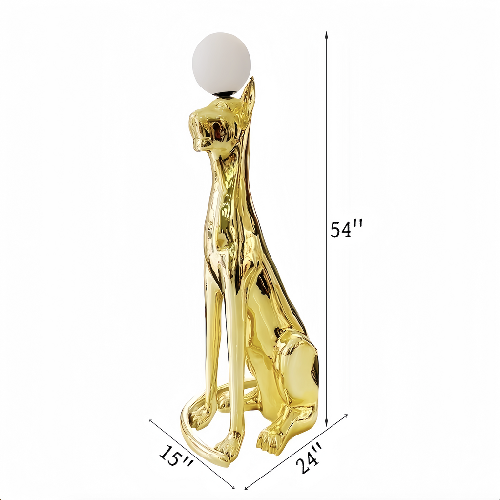 54'' Panther Sculpture Novelty Floor Lamp