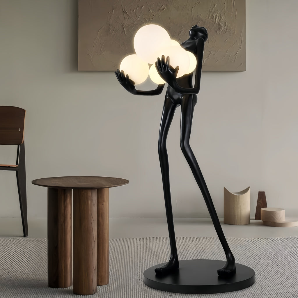 71''Modern Human Art Sculpture Shaped Novelty Floor Lamp Hugger Ball