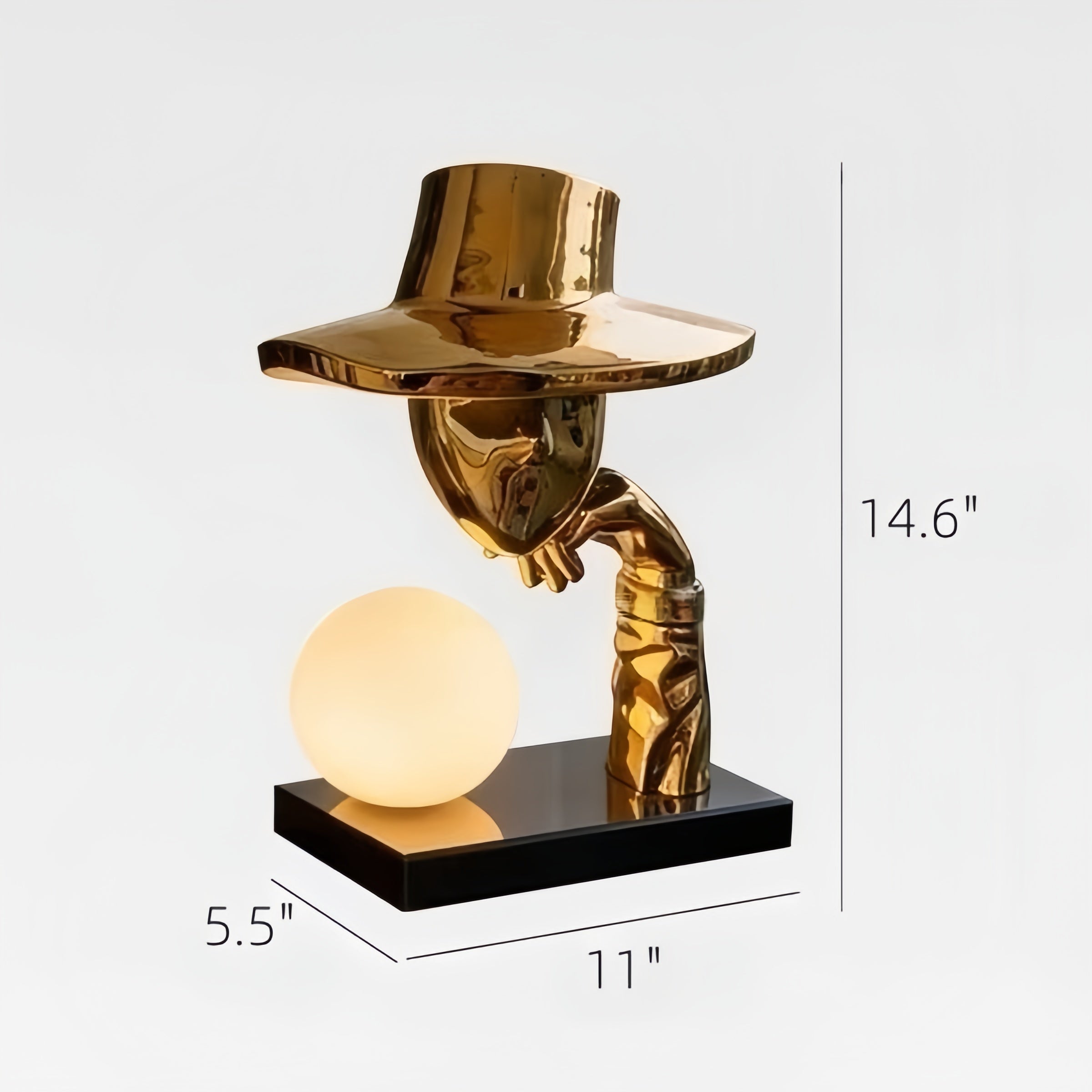Creative gentleman hat character shaped desk lamp