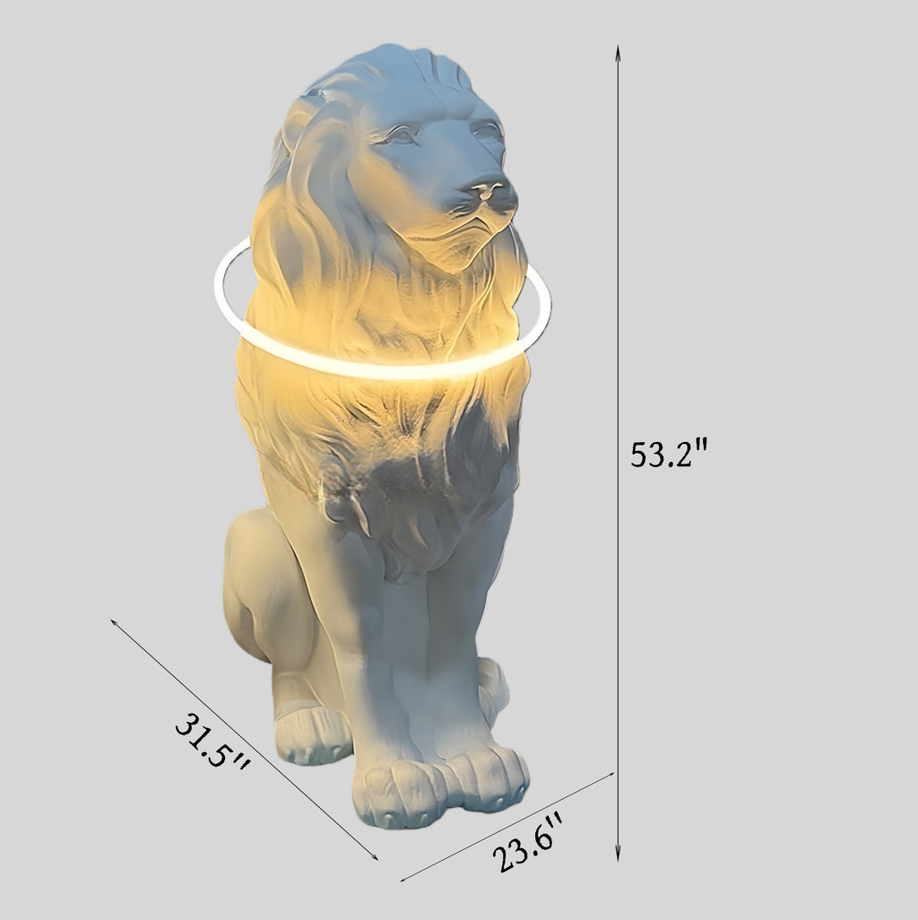 53.2'' Stand Lion Sculpture With Led Novelty Floor Lamp