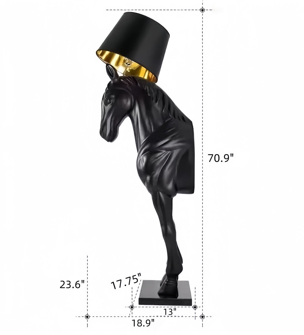 Light luxury horse head sculpture floor lamp