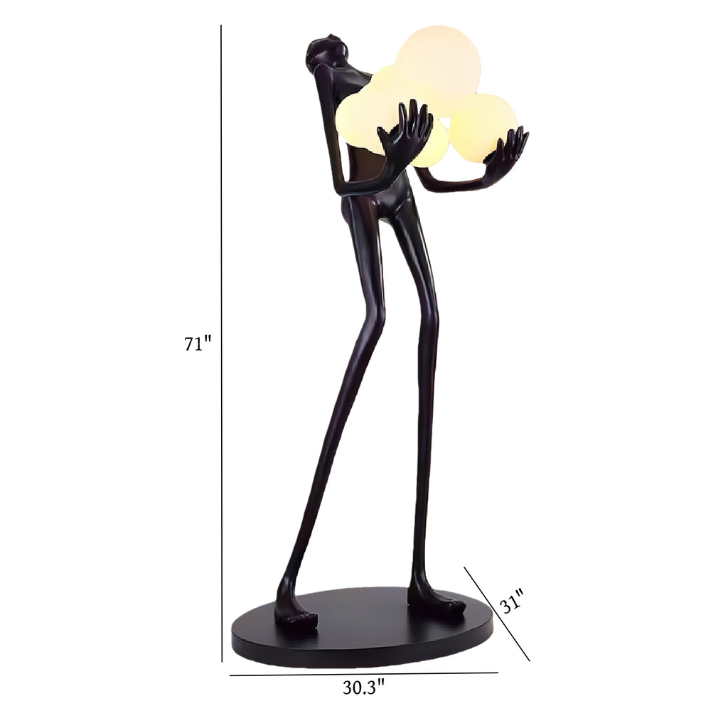 71''Modern Human Art Sculpture Shaped Novelty Floor Lamp Hugger Ball